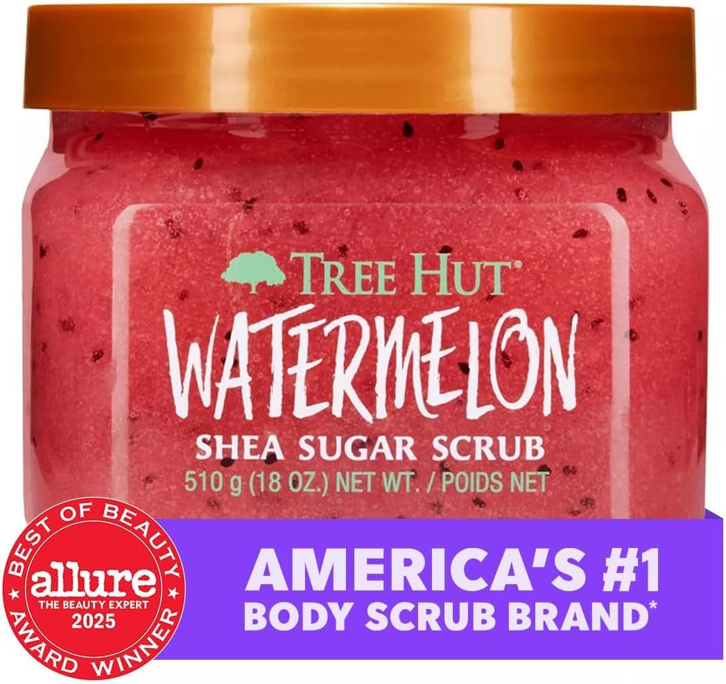 - Exfoliante Corporal De Azúcar - Watermelon - Bote 510 G - Contiene Vitamina C Y Manteca De Karité - Ayuda a Restaurar El Brillo De La Piel - Nutre En Profundidad Y Suaviza La Piel Seca